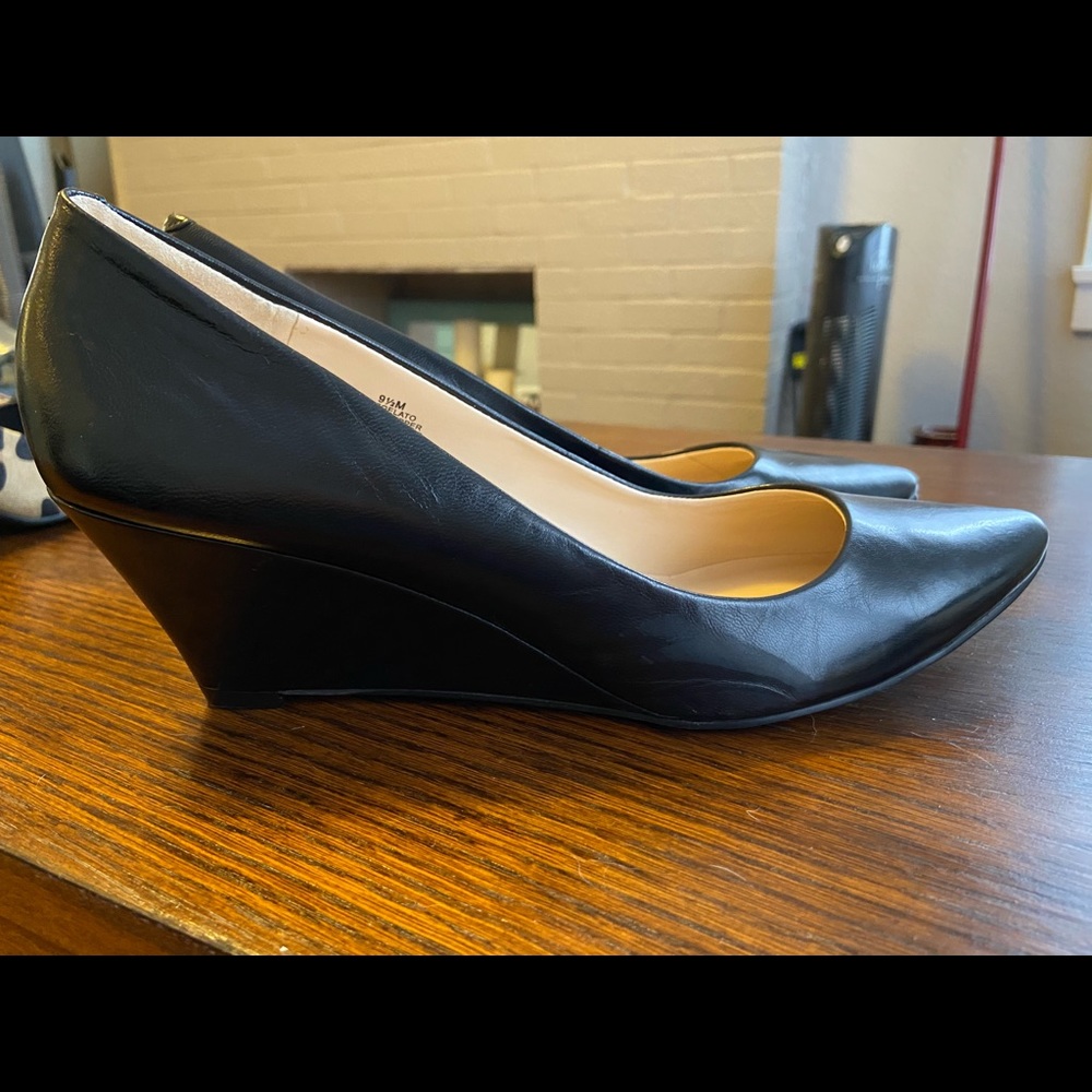 Nine West Leather Wedge-Black-NWT